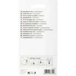Kabelhouders BUNNY zelfklevend 4 kleuren 5 stuks