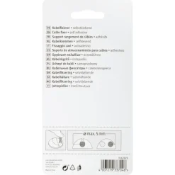 Kabelhouders zelfklevend 3 kleuren 19x10mm 6 stuks
