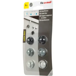 Kabelhouders zelfklevend 3 kleuren 19x10mm 6 stuks