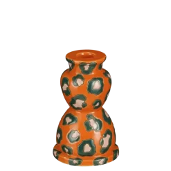 Kandelaar oranje - h15xd9,5cm
