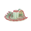 Kandelaar schelp keramiek blauw/rood