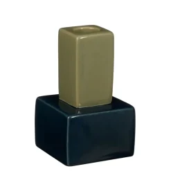 Kandelaar Theo-Bert Pot blauw olijfgroen 8 x 8 x 12 cm