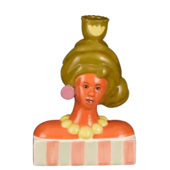 Kandelaar vrouw roze - l15xb8xh21cm