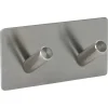 Kapstok 2 haken Jette RVS 87 mm 2 stuks