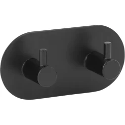Kapstok 2 haken Milo zwart ijzer 95 mm 2 stuks