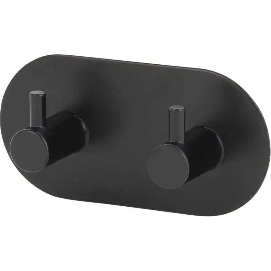 Kapstok 2 haken Milo zwart ijzer 95 mm 2 stuks