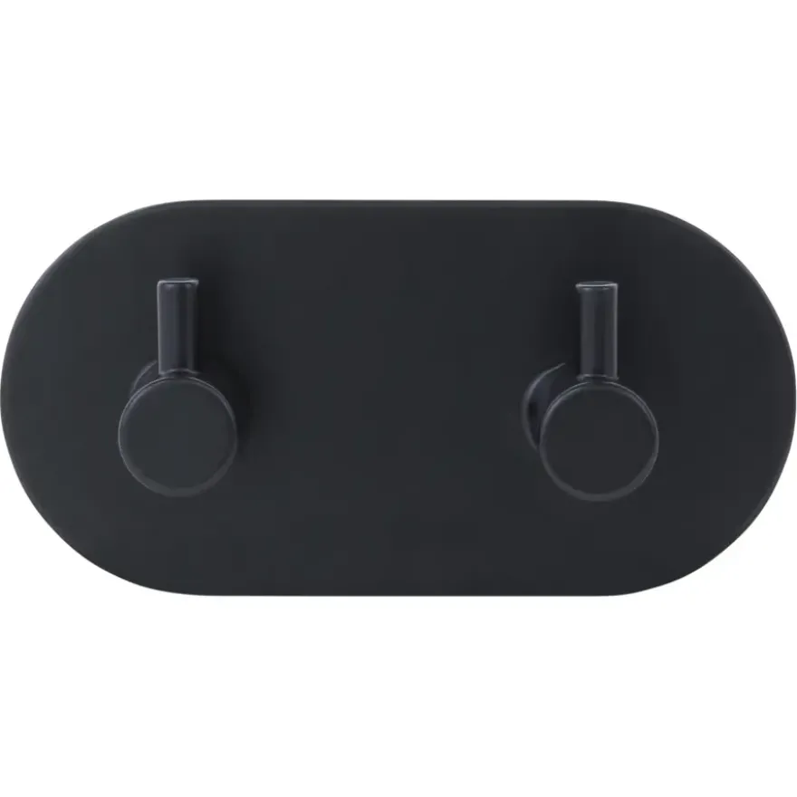 Kapstok 2 haken Milo zwart ijzer 95 mm 2 stuks