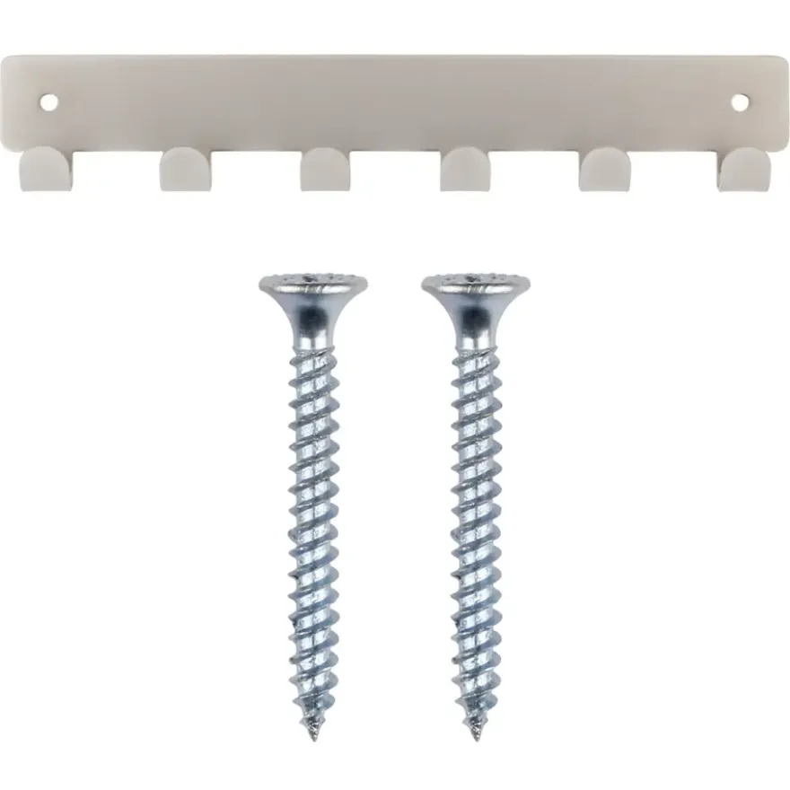 Kapstok 6 haken Petra RVS look zamak 240 mm