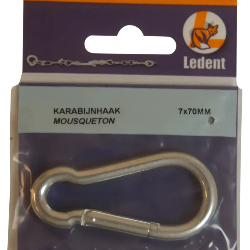 Karabijnhaak 70 mm verzinkt