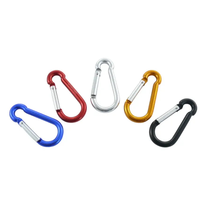 Karabijnhaak open oog 6x60mm aluminium met ring