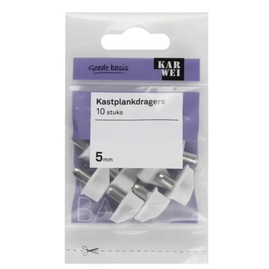 KARWEI kastplankdrager wit 5 mm (10 stuks)