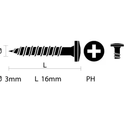 KARWEI achterwandschroef 3x16 mm (15 stuks)