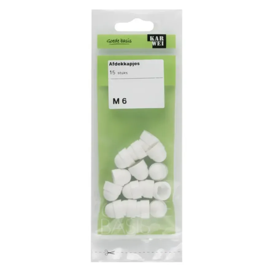 KARWEI afdekkapje M6 wit (15 stuks)