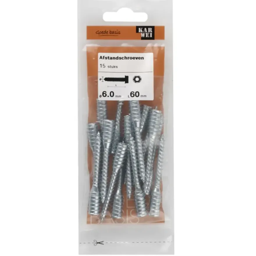KARWEI afstandschroef 6x60 mm (15 stuks)