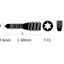 KARWEI afstandschroef 6x60 mm (15 stuks)
