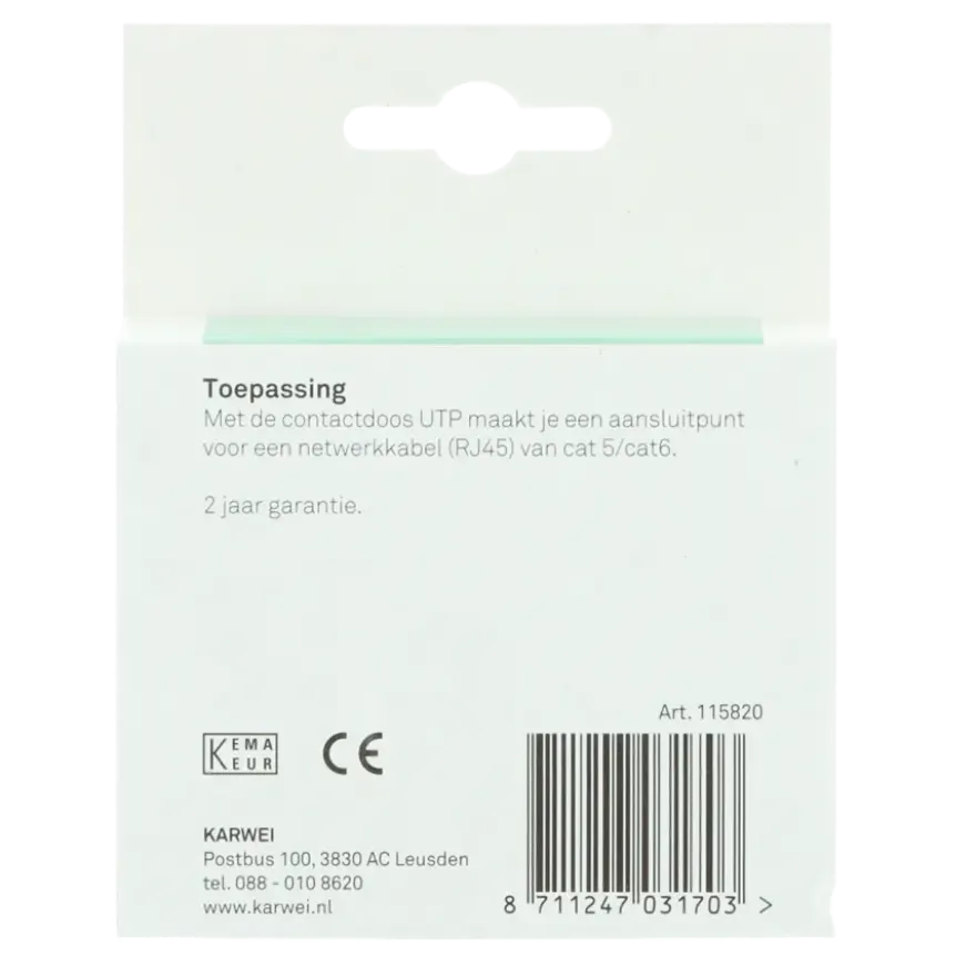 KARWEI Aurora UTP Wandcontactdoos CAT5 wit