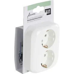 KARWEI Aurora Wandcontactdoos Dubbel RA wit