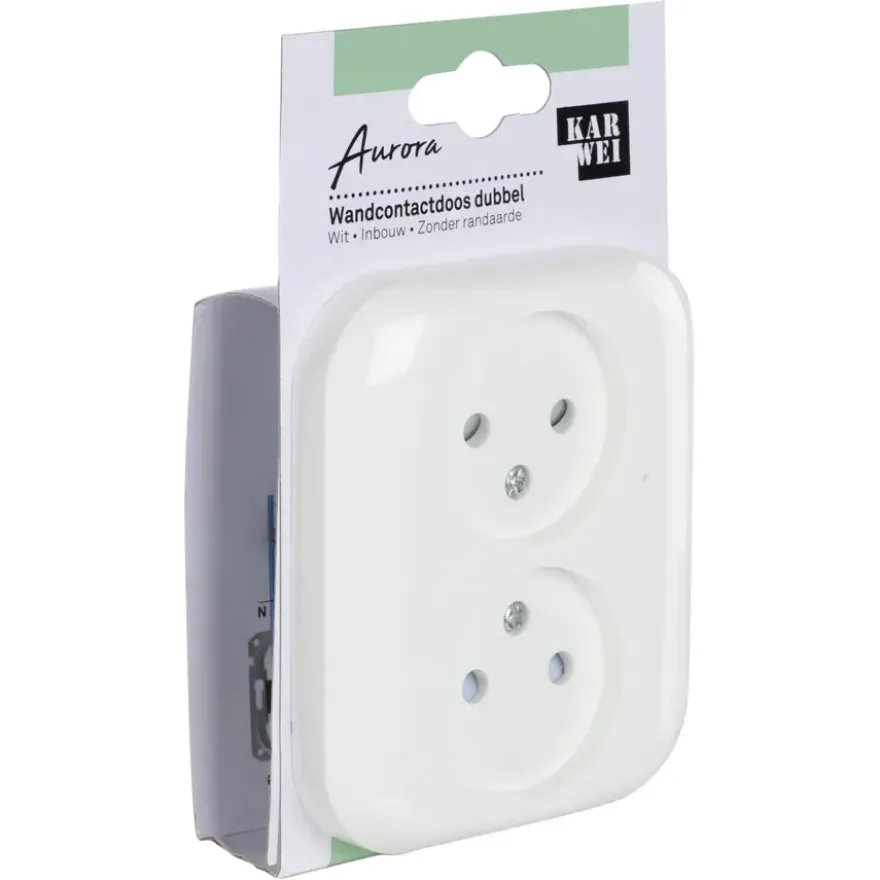 KARWEI Aurora wandcontactdoos dubbel wit