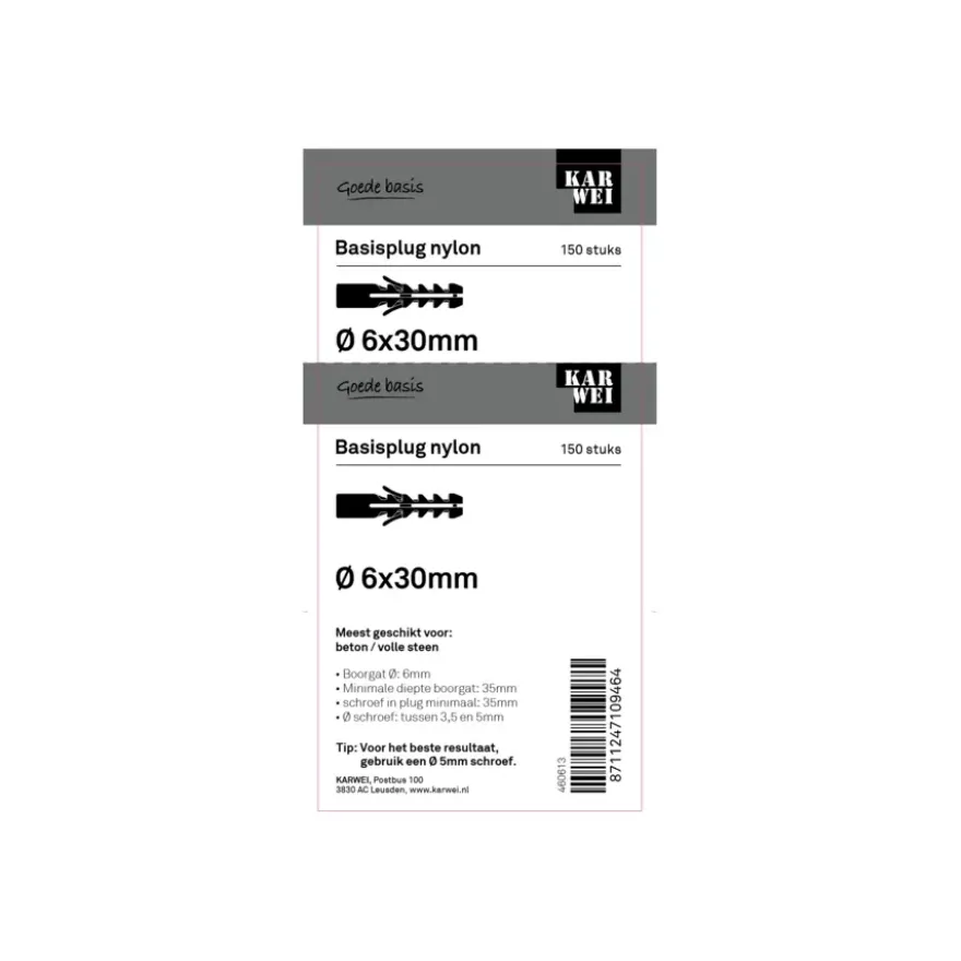KARWEI Basisplug 6x30mm 150ST