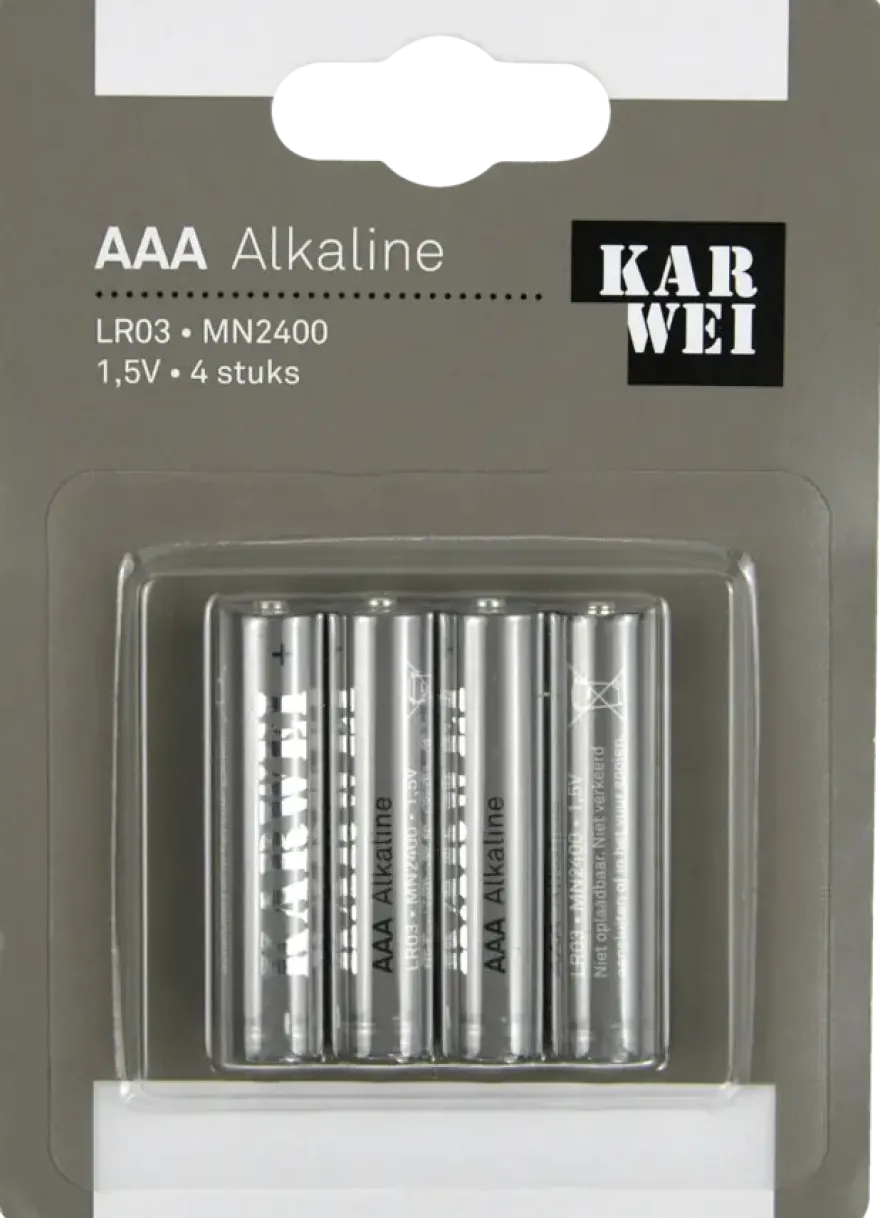 KARWEI Batterij Alkaline AAA 4 stuks