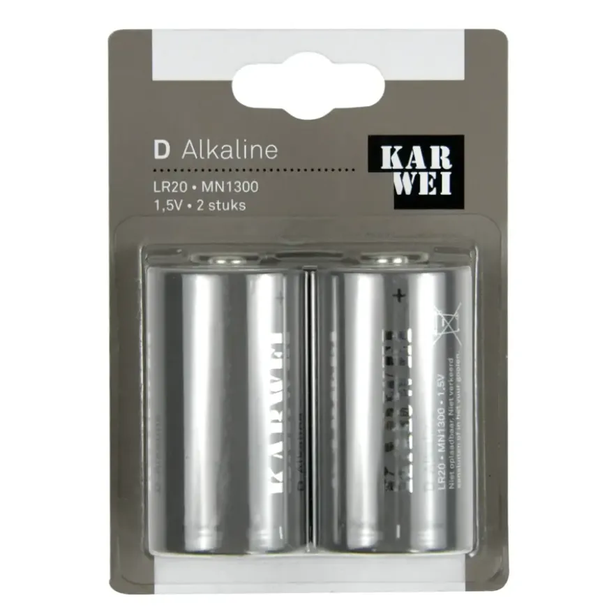 KARWEI Batterij Alkaline D 2 stuks