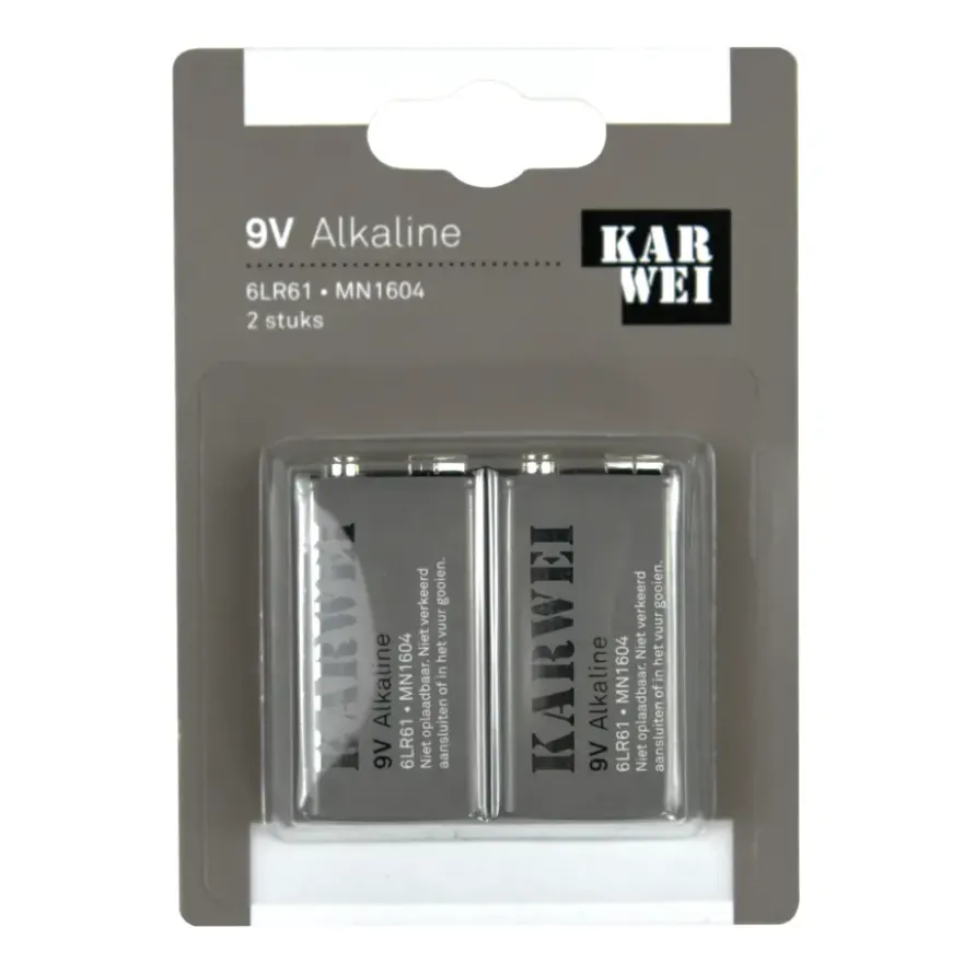 KARWEI Batterij Alkaline 9V 2 stuks