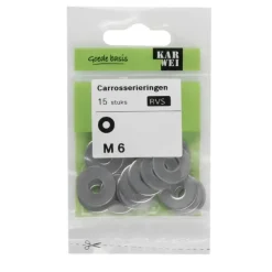 KARWEI carrosseriering rvs M6 (15 stuks)