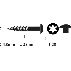 KARWEI compactplaatschroef RVS wit 4,8x38 mm (50 stuks)