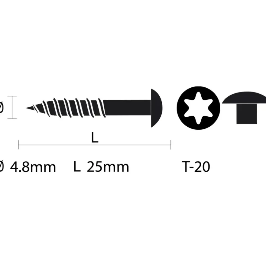 KARWEI compactplaatschroef RVS wit 4,8x25 mm (5 stuks)
