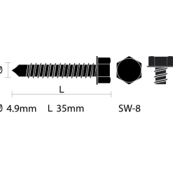 KARWEI damwandschroef 4,9x35 mm (10 stuks)