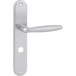 Karwei deurkruk set Antonio ovaal schild vrij-bezet sluiting 63/8 mm aluminium