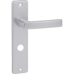 Karwei deurkruk set Blok recht schild vrij-bezet sluiting 63/8 mm aluminium