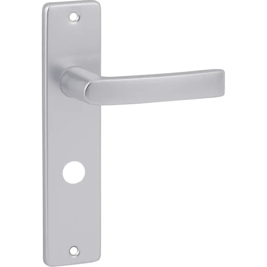 Karwei deurkruk set Blok recht schild vrij-bezet sluiting 63/8 mm aluminium