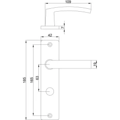 Karwei deurkruk set Blok recht schild vrij-bezet sluiting 63/8 mm aluminium