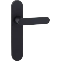 Karwei deurkruk set Bolton ovaal blind schild zwart RVS