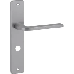 Karwei deurkruk set Enzo recht schild vrij-bezet sluiting 63/8 mm RVS look aluminium