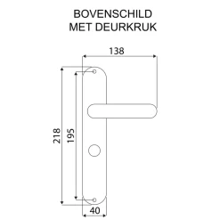 Karwei deurkruk set Enzo recht schild vrij-bezet sluiting 63/8 mm RVS look aluminium