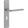 Karwei deurkruk set Enzo recht schild sleutelgat 56 mm RVS look aluminium
