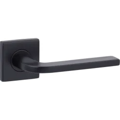 Karwei deurkruk set Enzo vierkant rozet zwart aluminium
