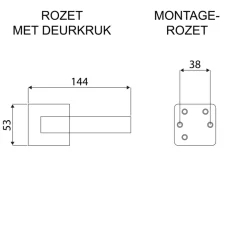 Karwei deurkruk set Enzo vierkant rozet zwart aluminium