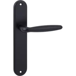 Karwei deurkruk set Eros ovaal blind schild zwart aluminium