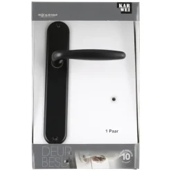 Karwei deurkruk set Eros ovaal blind schild zwart aluminium