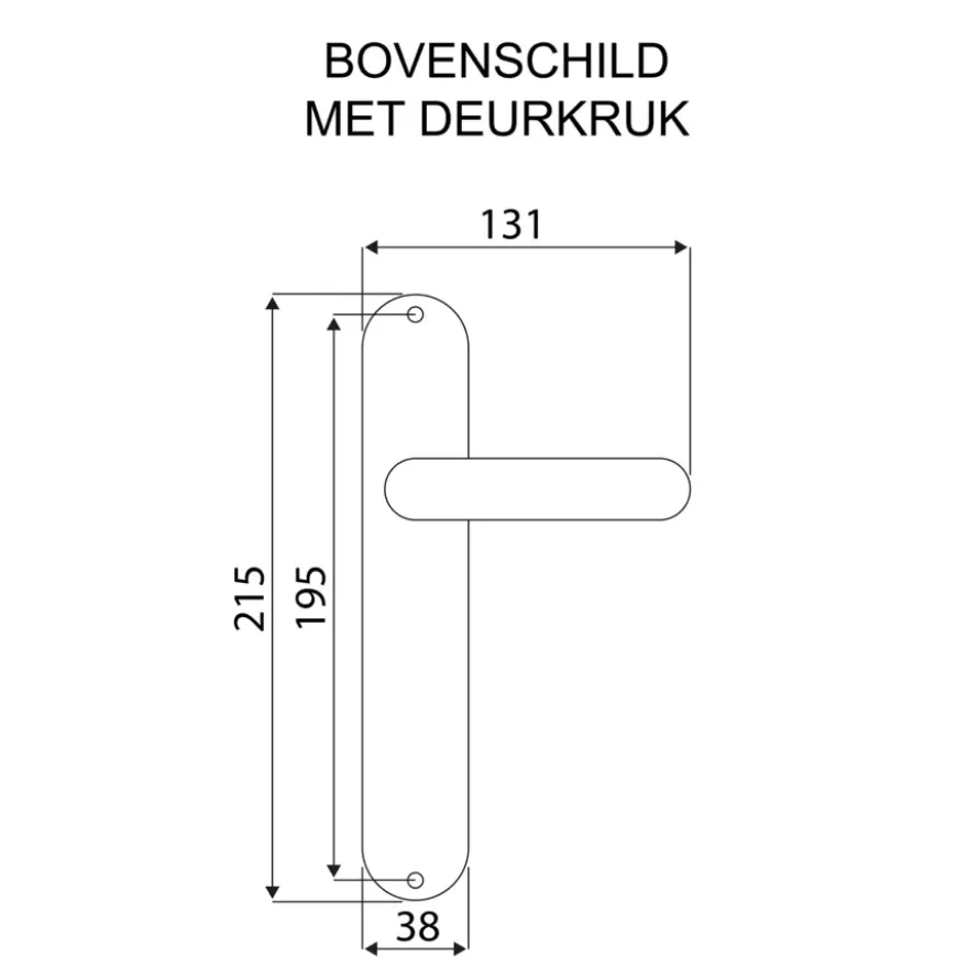 Karwei deurkruk set Eros ovaal blind schild zwart aluminium