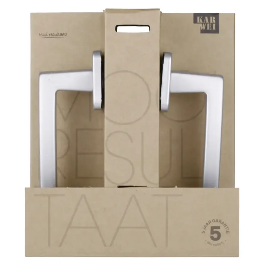 Karwei deurkruk set France vierkant rozet ANOX aluminium mat