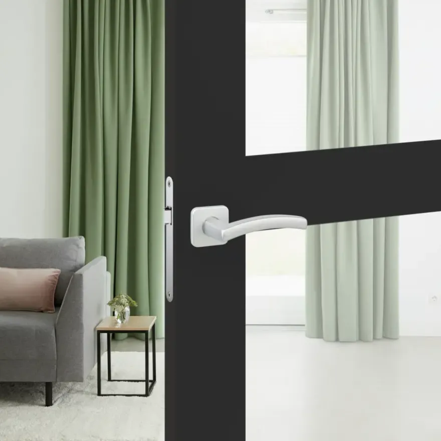 Karwei deurkruk set France vierkant rozet ANOX aluminium mat