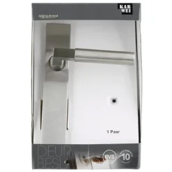 Karwei deurkruk set Fulham recht blind schild RVS