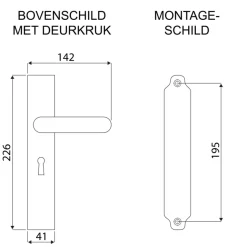 Karwei deurkruk set Fulham recht schild sleutelgat 56 mm RVS