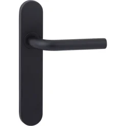 Karwei deurkruk set Henry ovaal blind schild zwart RVS