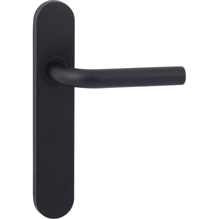 Karwei deurkruk set Henry ovaal blind schild zwart RVS