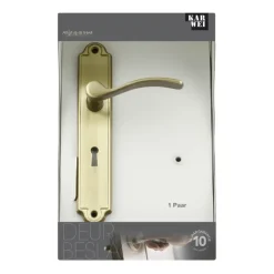 Karwei deurkruk set Jorge ovaal schild sleutelgat 56 mm messing antiek